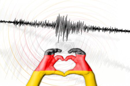 Photo for Seismic activity earthquake Germany symbol of heart Richter scale - Royalty Free Image