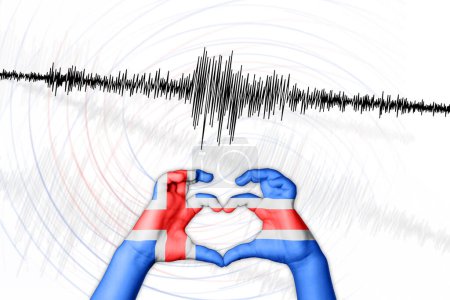 Téléchargez les photos : Seismic activity earthquake Iceland symbol of heart Richter scale - en image libre de droit