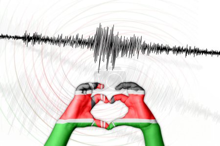 Téléchargez les photos : Seismic activity earthquake Kenya symbol of heart Richter scale - en image libre de droit