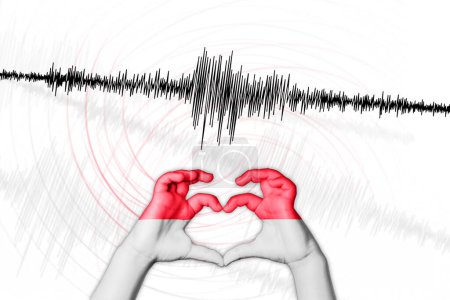 Photo for Seismic activity earthquake Monaco symbol of heart Richter scale - Royalty Free Image