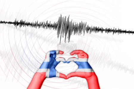 Photo for Seismic activity earthquake Norway symbol of heart Richter scale - Royalty Free Image