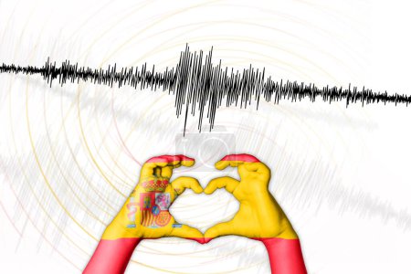 Photo for Seismic activity earthquake Spain symbol of heart Richter scale - Royalty Free Image