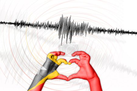 Téléchargez les photos : Seismic activity earthquake Timor Leste symbol of heart Richter scale - en image libre de droit
