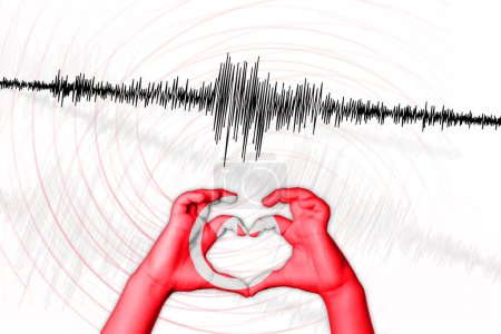 Téléchargez les photos : Seismic activity earthquake Tunisia symbol of heart Richter scale - en image libre de droit