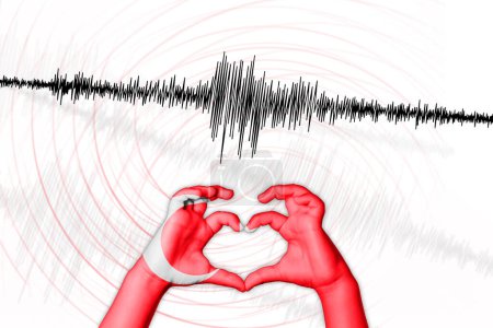 Photo for Seismic activity earthquake Turkey symbol of heart Richter scale - Royalty Free Image