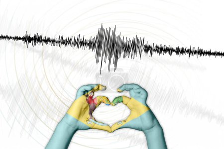 Photo for Seismic activity earthquake Delaware symbol of heart Richter scale - Royalty Free Image