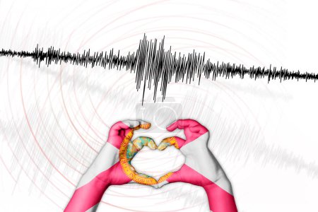 Photo for Seismic activity earthquake Florida symbol of heart Richter scale - Royalty Free Image