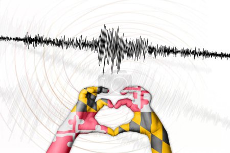 Téléchargez les photos : Seismic activity earthquake Maryland symbol of heart Richter scale - en image libre de droit