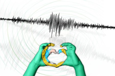 Téléchargez les photos : Seismic activity earthquake Washington symbol of heart Richter scale - en image libre de droit