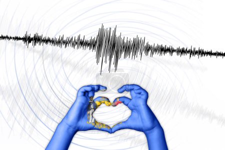 Photo for Seismic activity earthquake Wisconsin symbol of heart Richter scale - Royalty Free Image