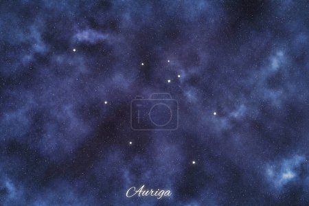 Téléchargez les photos : Constellation d'étoiles Auriga, Étoiles les plus brillantes, constellation de Charioteer - en image libre de droit
