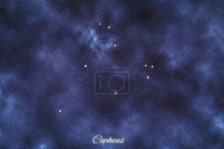 Photo for Cepheus star constellation, Brightest Stars, King Cepheus constellation - Royalty Free Image