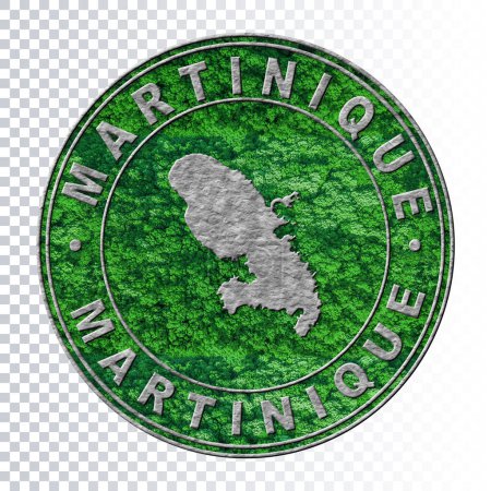 Mapa de Martinica, Concepto de Medio Ambiente, Co2 Emission Concept, clipping path