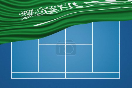 Saudi Arabien Wavy Flag Tennis Court, Hartplatz