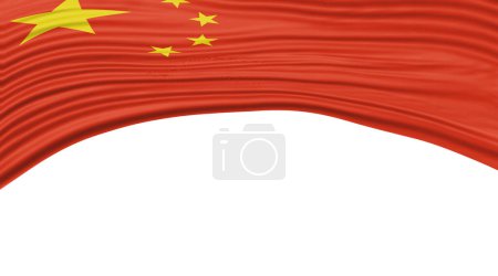 Photo for China Flag Wave, National Flag Clipping Path - Royalty Free Image