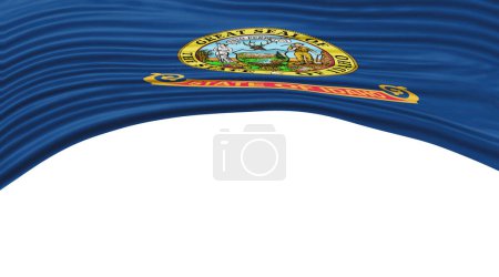 Téléchargez les photos : Vague du drapeau de l'État de l'Idaho, Idaho Flag Clipping Path - en image libre de droit