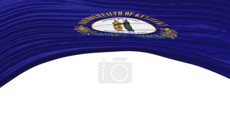 Téléchargez les photos : Vague du drapeau de l'État du Kentucky, chemin de coupure du drapeau du Kentucky - en image libre de droit