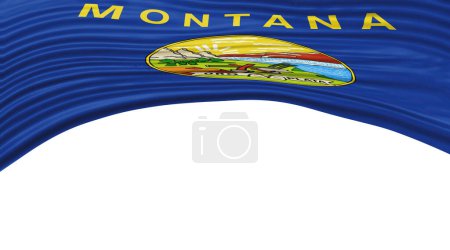 Photo for Montana State Flag Wave, Montana Flag Clipping Path - Royalty Free Image