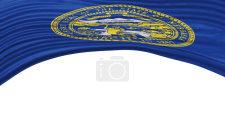 Téléchargez les photos : Vague du drapeau de l'État du Nebraska, chemin de coupe du drapeau du Nebraska - en image libre de droit