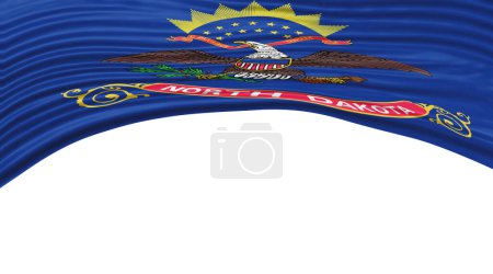 Téléchargez les photos : Vague du drapeau de l'État du Dakota du Nord, trajectoire de coupe du drapeau du Dakota du Nord - en image libre de droit