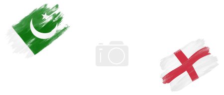 Photo for Pakistan and England Flags on White Background - Royalty Free Image