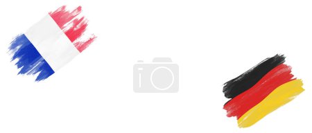 Photo for France and Germany Flags on White Background - Royalty Free Image