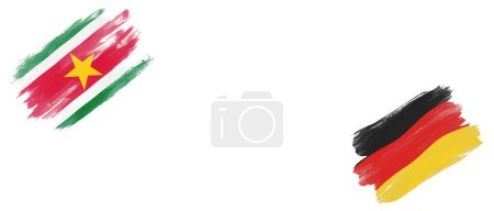 Photo for Suriname and Germany Flags on White Background - Royalty Free Image