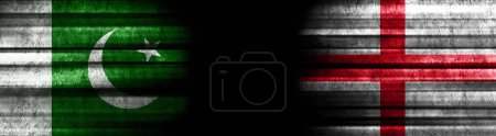 Photo for Pakistan and England Flags on Black Background - Royalty Free Image