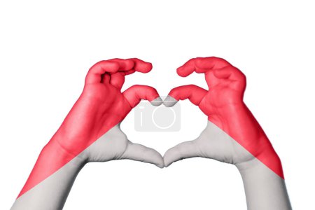 Indonesia Indonesia Heart, Hand gesture making heart, Clipping Path