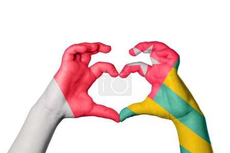Photo for Malta Togo Heart, Hand gesture making heart, Clipping Path - Royalty Free Image