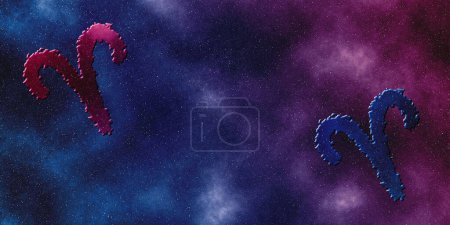 Photo for Aries and Aries Compatibility, Horoscope Symbols - Royalty Free Image