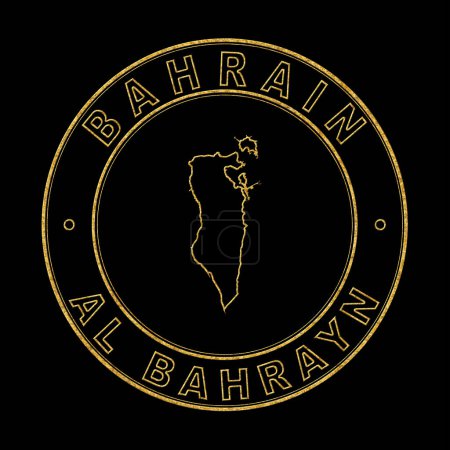 Téléchargez les photos : Carte de Bahreïn, Arrière-plan de Golden Stamp Black, Sentier de coupure - en image libre de droit