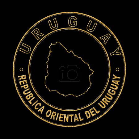 Téléchargez les photos : Carte de L'Uruguay, Arrière-plan de Golden Stamp Black, Parcours de coupure - en image libre de droit