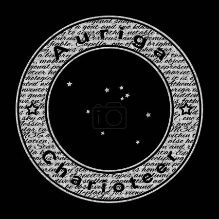 Téléchargez les photos : Constellation d'étoiles Auriga, Sur fond noir, Constellation de Chariotéer - en image libre de droit