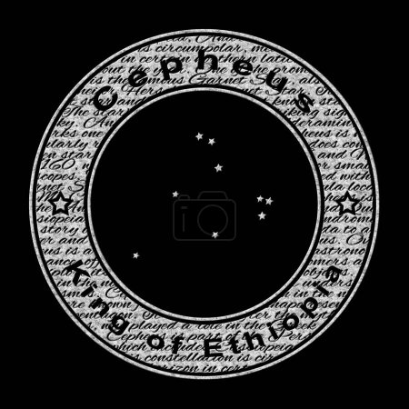Photo for Cepheus Star Constellation, On Black Background, King Cepheus Constellation - Royalty Free Image