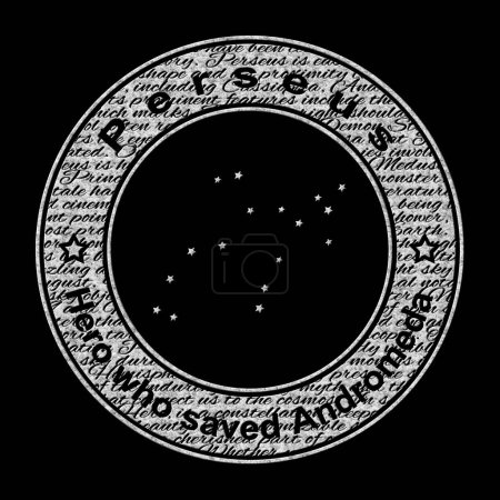Foto de Constelación de estrellas de Perseo, sobre fondo negro, constelación de héroes - Imagen libre de derechos