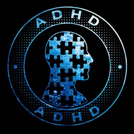 Photo for ADHD, Psychology Concept, Water Icon on Black Background, Clipping Path - Royalty Free Image