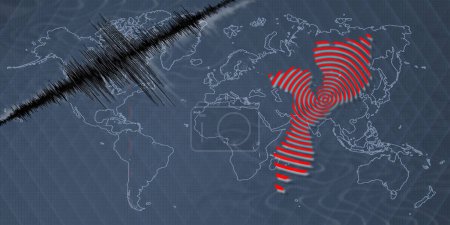Téléchargez les photos : Séisme d'activité sismique Mozambique carte Échelle Richter - en image libre de droit