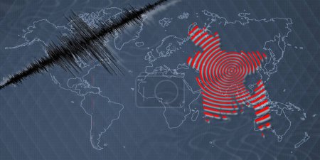 Séisme d'activité sismique Bangladesh carte Échelle Richter