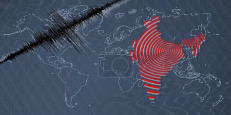 Erdbeben mit seismischer Aktivität Indien kartiert Richterskala