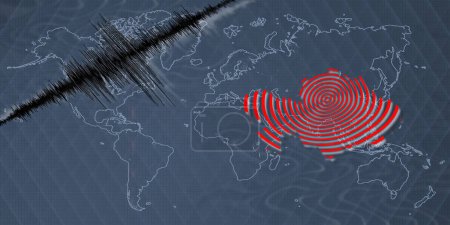 Séisme d'activité sismique Kazakhstan carte Échelle Richter