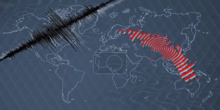 Téléchargez les photos : Séisme d'activité sismique Géorgie du Sud et îles Sandwich du Sud carte Échelle Richter - en image libre de droit
