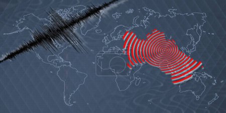 Séisme d'activité sismique Turkménistan carte Échelle Richter