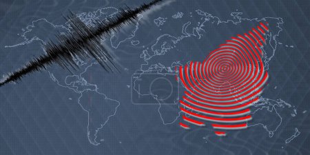 Téléchargez les photos : Séisme d'activité sismique Carte de Saint-Marin Échelle Richter - en image libre de droit