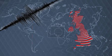 Téléchargez les photos : Séisme d'activité sismique Royaume-Uni carte Richter scale - en image libre de droit