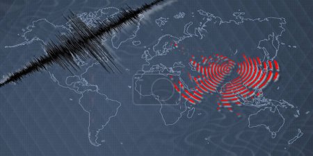 Téléchargez les photos : Séisme d'activité sismique Carte des îles Malouines Échelle Richter - en image libre de droit