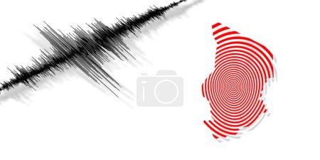 Photo for Seismic activity earthquake Chad map Richter scale - Royalty Free Image