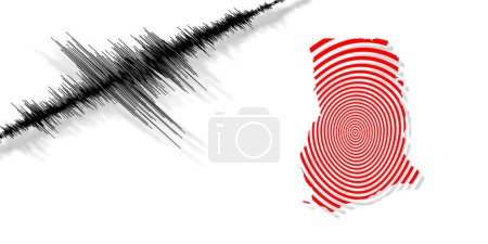 Photo for Seismic activity earthquake Ghana map Richter scale - Royalty Free Image