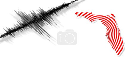 Photo for Seismic activity earthquake Florida map Richter scale - Royalty Free Image