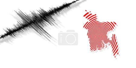 Photo for Seismic activity earthquake Bangladesh map Richter scale - Royalty Free Image